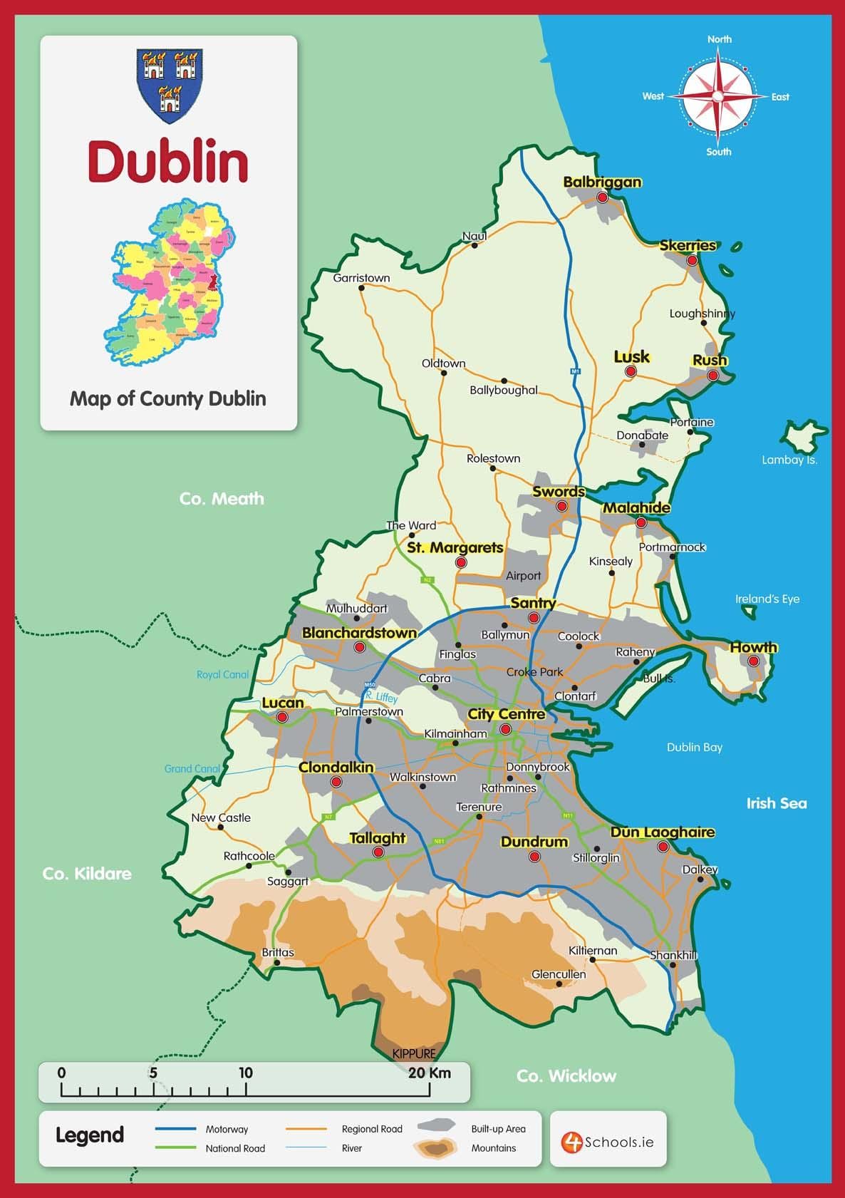 ನಕ್ಷೆ ಡಬ್ಲಿನ್ ಕೌಂಟಿ